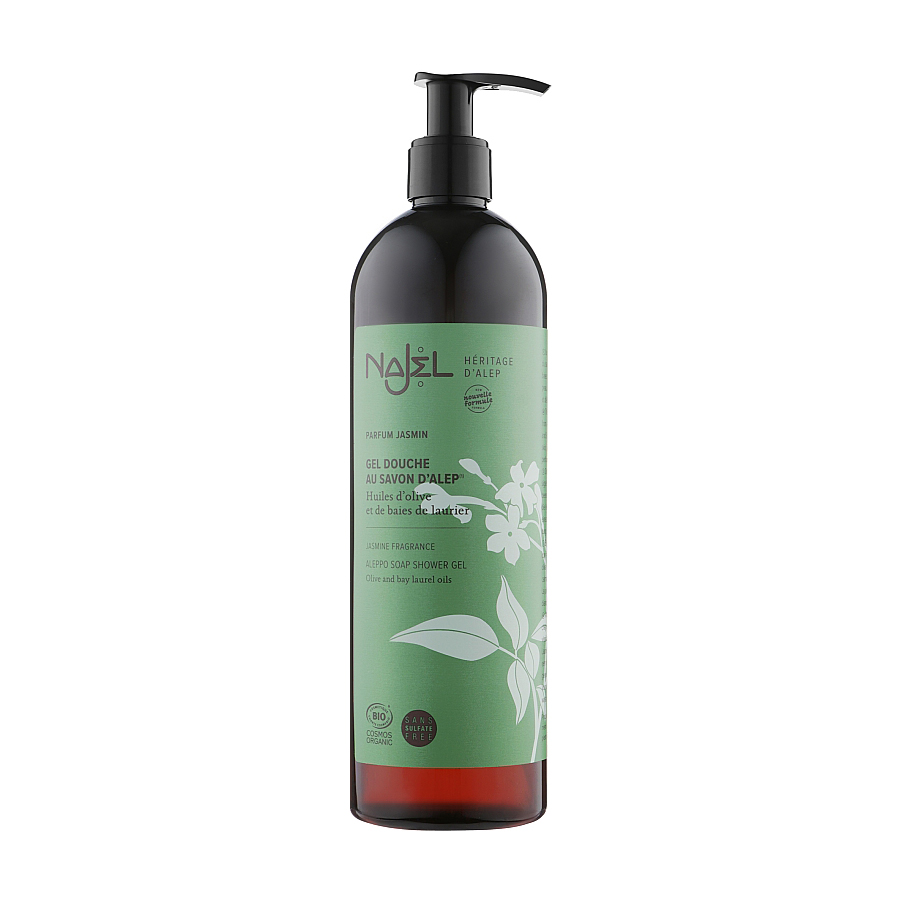 Органічний гель для душу Najel Aleppo Soap Shower Gel Jasmine з алеппським милом, 500 мл
